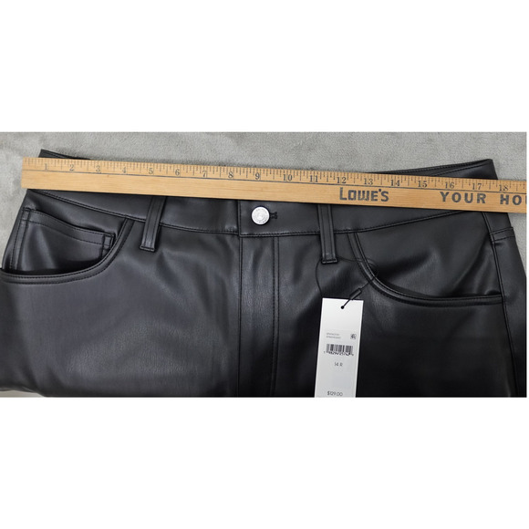 Calvin Klein Jeans Faux Leather 90s Pants Black Beauty - 4 - Picture 7 of 10